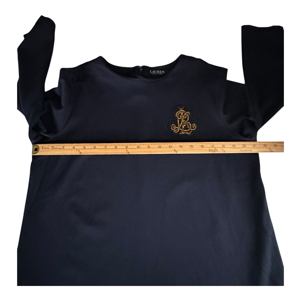 Ralph Lauren Women's Size Large Navy Blue Sweater Logo Layered Top - Picture 6 of 10